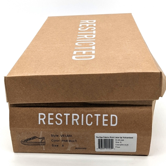 Restricted Velma Corduroy Tie Dye Platform Sneakers White Pink Orange Size 8 - Picture 5 of 9